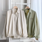 Nylon Loose Fit Zip-Up String Windbreaker