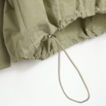 Nylon Loose Fit Zip-Up String Windbreaker