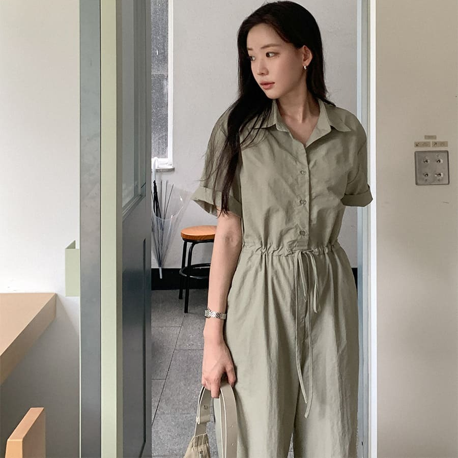 Лёгкий комбинезон с короткими рукавами