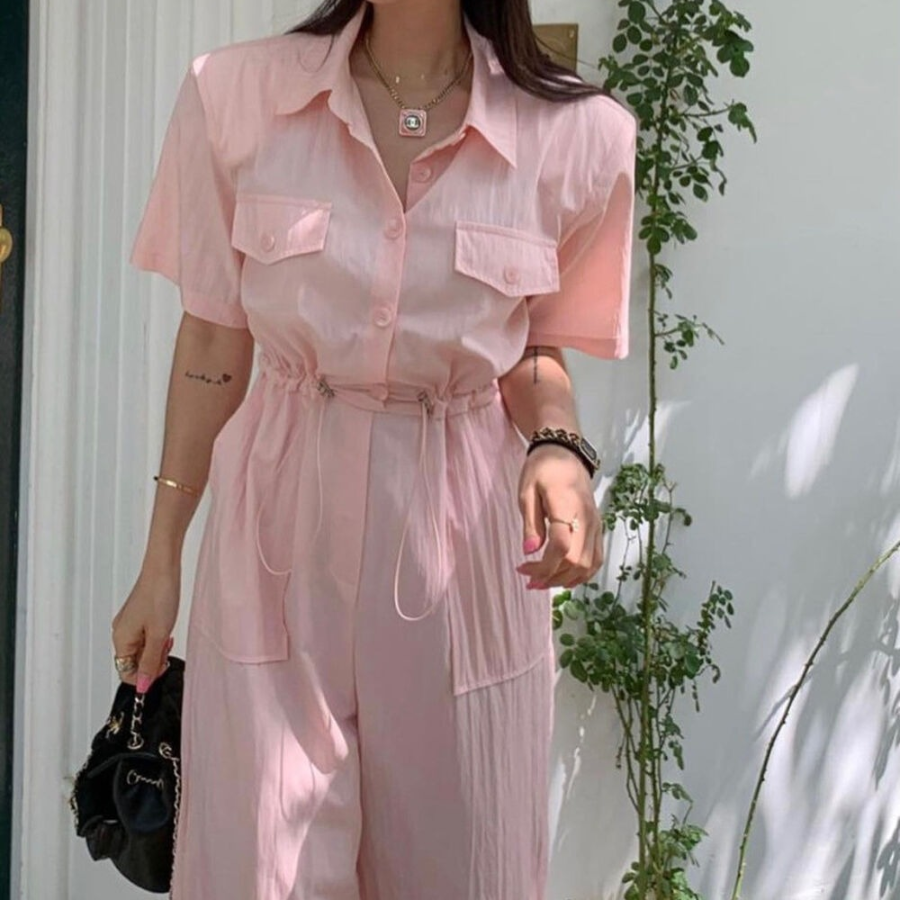 Лёгкий анорак-комбинезон с короткими рукавами и карманами