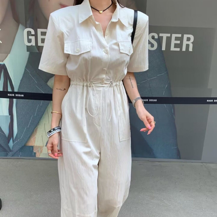 Лёгкий анорак-комбинезон с короткими рукавами и карманами