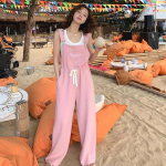 Трикотажный комбинезон на подтяжках с широкими брюками