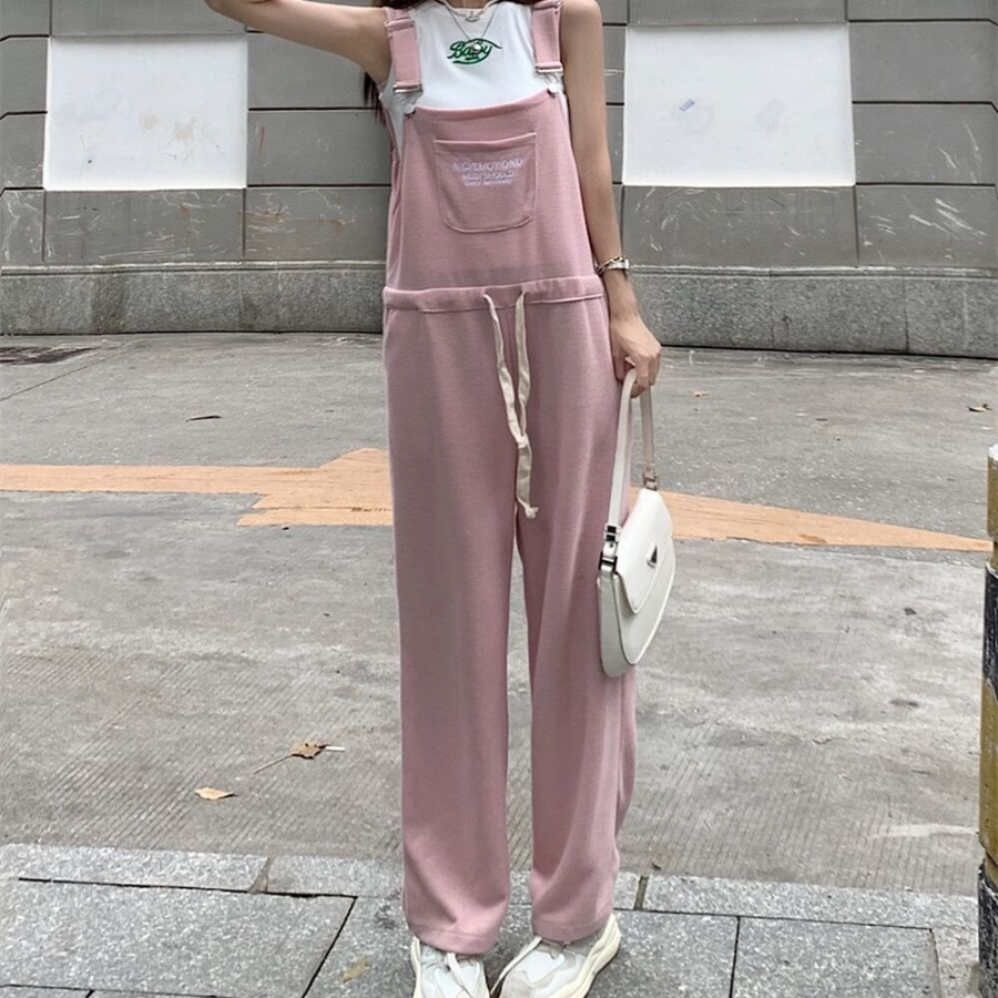 Трикотажный комбинезон на подтяжках с широкими брюками