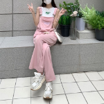 Трикотажный комбинезон на подтяжках с широкими брюками