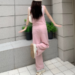 Трикотажный комбинезон на подтяжках с широкими брюками