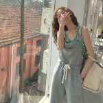 Трикотажный комбинезон на подтяжках с широкими брюками