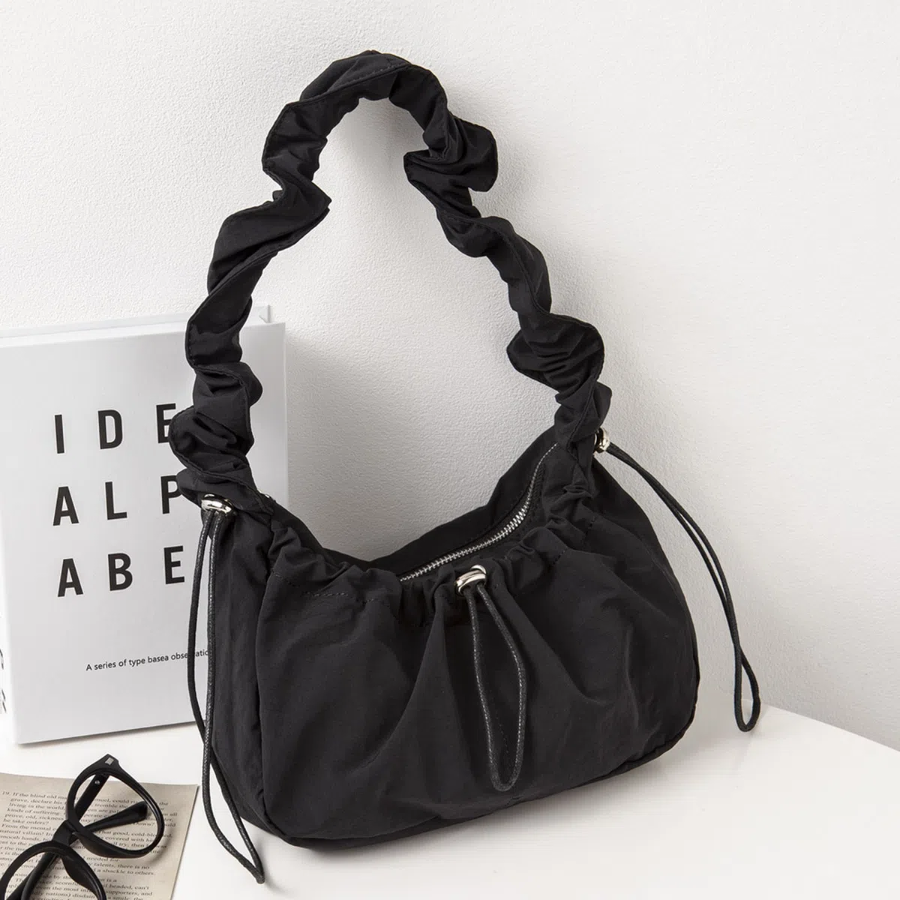 Shirring Nylon String Tote Shoulder Bag — легкость, стиль и функциональность в одном аксессуаре