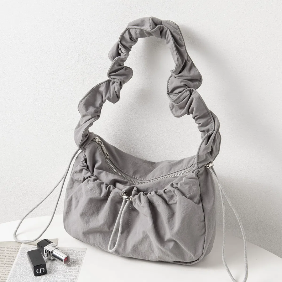 Shirring Nylon String Tote Shoulder Bag — легкость, стиль и функциональность в одном аксессуаре