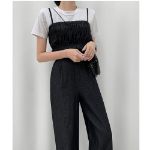 Джинсовый комбинезон с эластичной кокеткой