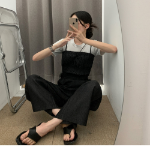 Джинсовый комбинезон с эластичной кокеткой