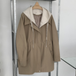 Spring Active Shirring Hooded Zip-Up Windbreaker