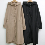 Loose Fit Oversized Hooded Long Windbreaker