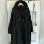 Loose Fit Oversized Hooded Long Windbreaker