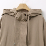 Loose Fit Oversized Hooded Long Windbreaker