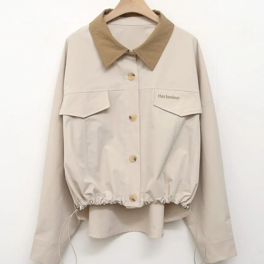 Nylon 100 String Collar Shirt Windbreaker