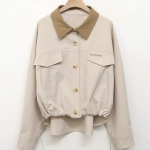 Свободный размер-Светло-бежевый-Ветровка