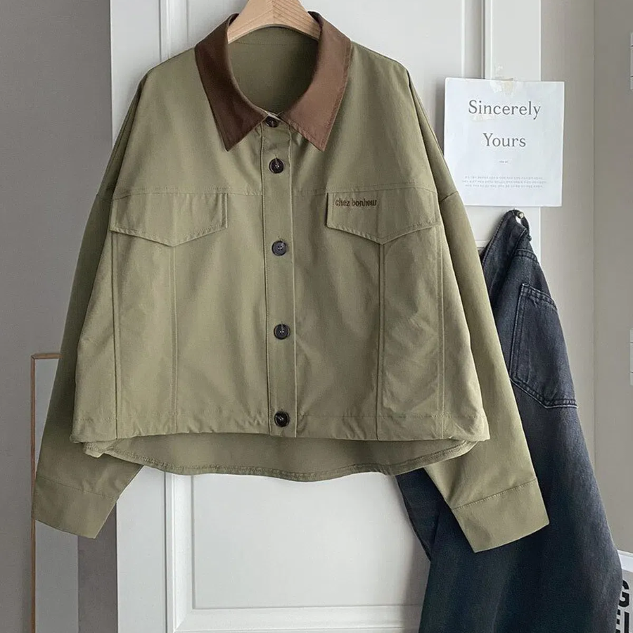 Nylon 100 String Collar Shirt Windbreaker