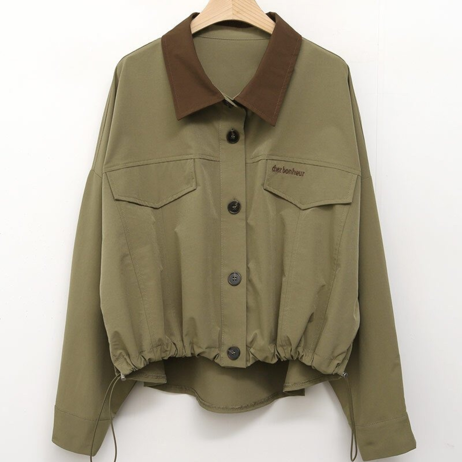 Nylon 100 String Collar Shirt Windbreaker