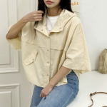 Nylon Cape 3/4 Sleeve Hooded Windbreaker