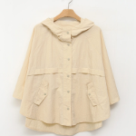 Nylon Cape 3/4 Sleeve Hooded Windbreaker