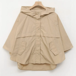 Nylon Cape 3/4 Sleeve Hooded Windbreaker