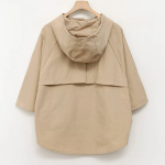 Nylon Cape 3/4 Sleeve Hooded Windbreaker