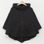 Nylon Cape 3/4 Sleeve Hooded Windbreaker