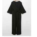 Однотонный комбинезон с запахом