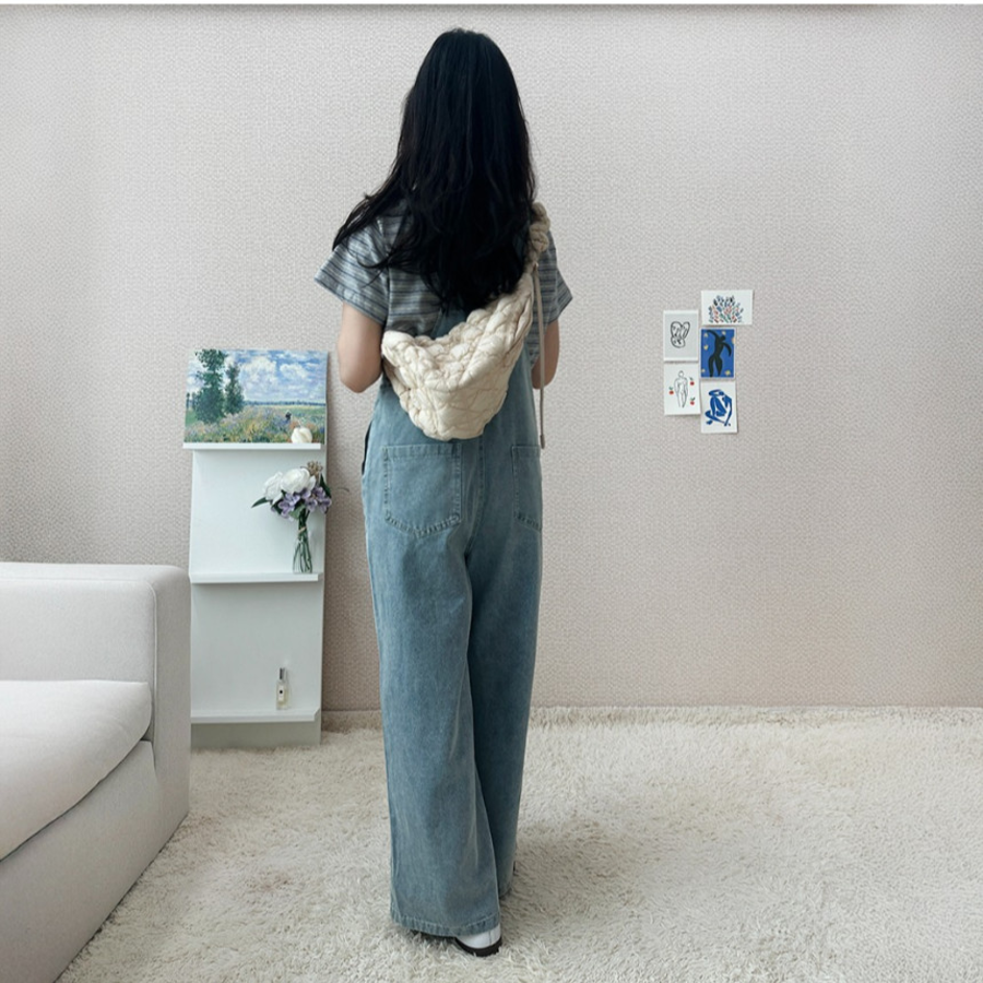 Летний комбинезон из денима с подтяжками