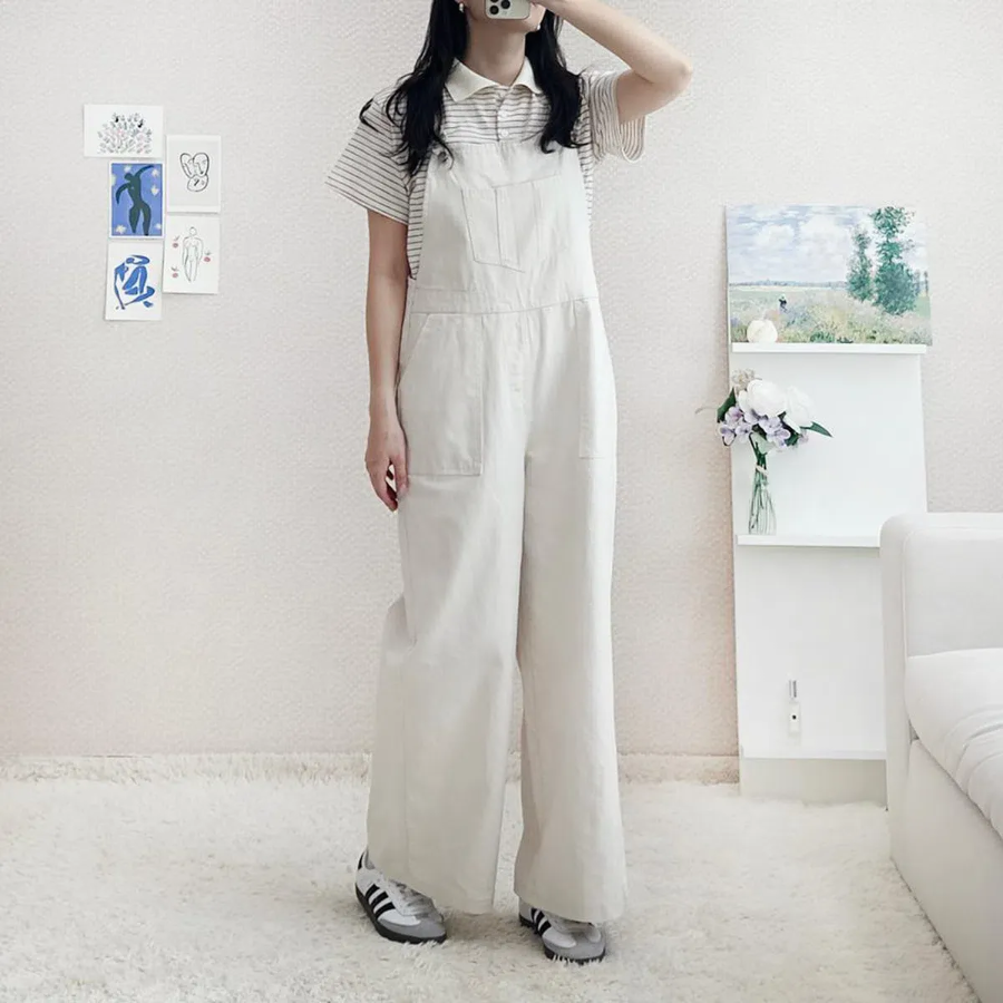 Летний комбинезон из денима с подтяжками