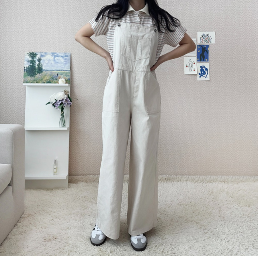 Летний комбинезон из денима с подтяжками