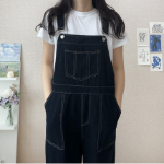 Летний комбинезон из денима с подтяжками