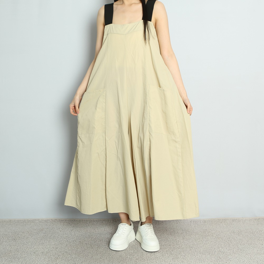 Лёгкий широкий комбинезон с эффектом барслака в пяти цветах