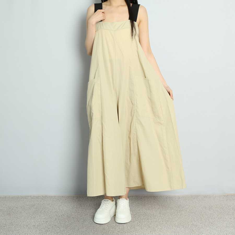 Лёгкий широкий комбинезон с эффектом барслака в пяти цветах