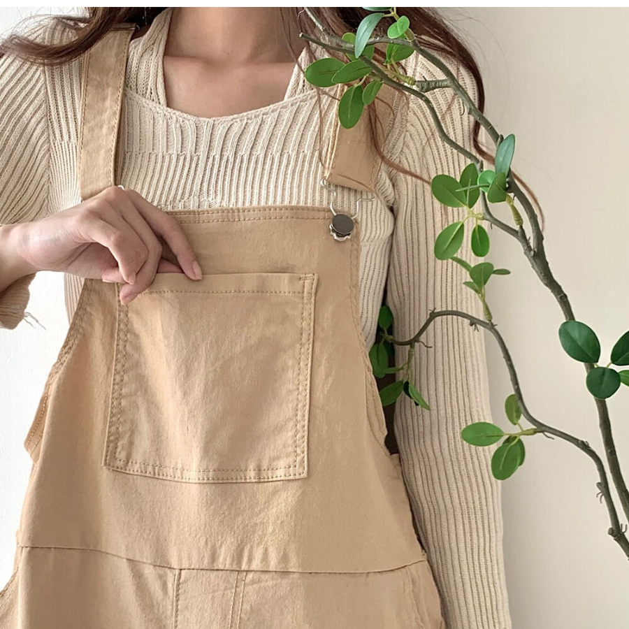 Женский широкий прямой комбинезон с подтяжками из стрейч-ткани