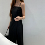 Комбинезон-платье миди с поясом и бюстье-верхом