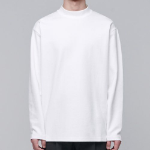 Ponte Mock Neck Long Sleeve T-Shirt [White]