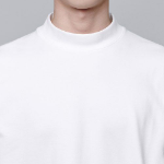 Ponte Mock Neck Long Sleeve T-Shirt [White]