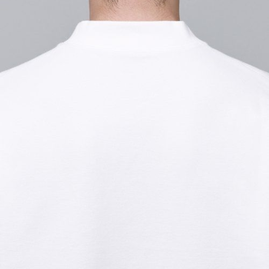 Ponte Mock Neck Long Sleeve T-Shirt [White]