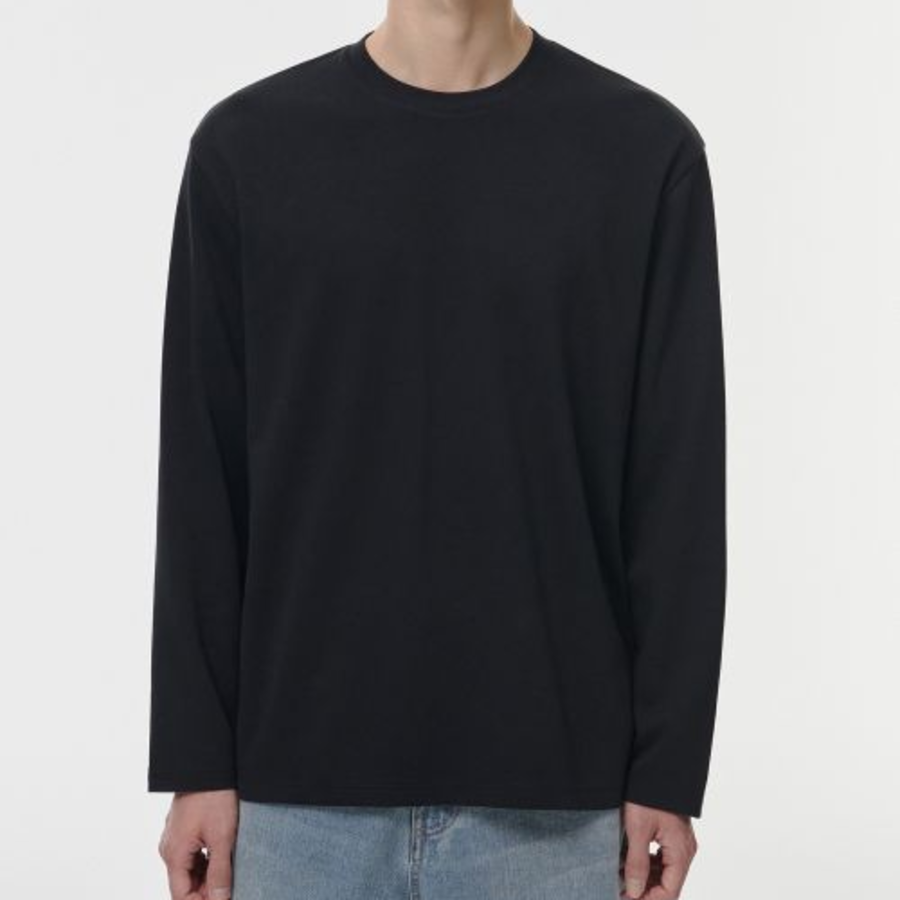 Hitstandard Crew Neck Long Sleeve T-Shirt [Black]
