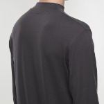 Tencel Slim Mock Neck Long Sleeve T-Shirt [Dark Gray]