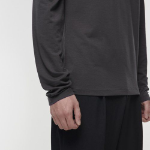 Tencel Slim Mock Neck Long Sleeve T-Shirt [Dark Gray]