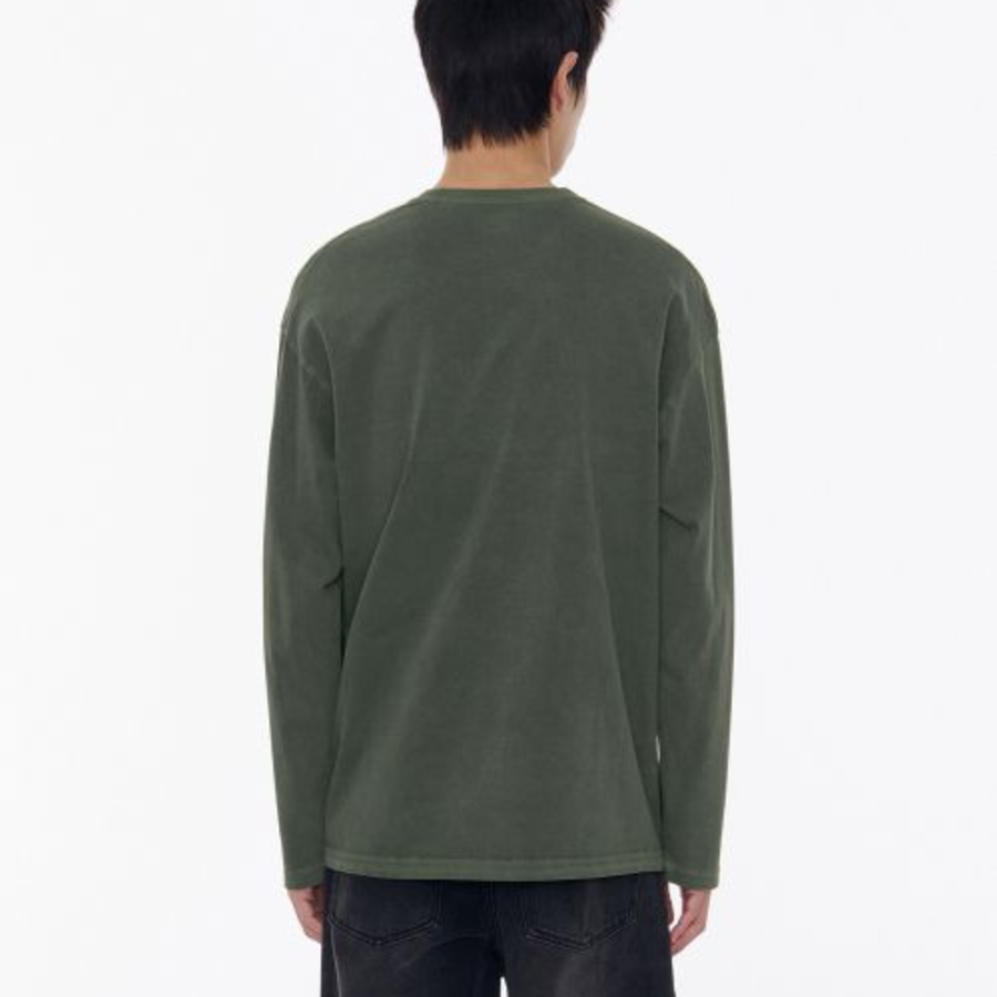 Pigment Relaxed Crew Neck Long Sleeve T-Shirt [Khaki]