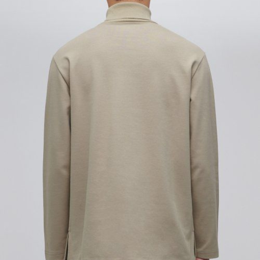 Ponte Turtle Neck Long Sleeve T-Shirt [Beige]