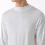 Tencel Slim Mock Neck Long Sleeve T-Shirt [White]