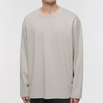 [Premium] Silket Relaxed Crew Neck Long Sleeve T-Shirt [Dusty Cream]