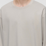 [Premium] Silket Relaxed Crew Neck Long Sleeve T-Shirt [Dusty Cream]
