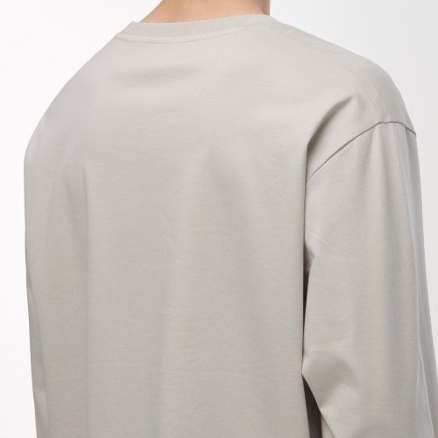 [Premium] Silket Relaxed Crew Neck Long Sleeve T-Shirt [Dusty Cream]