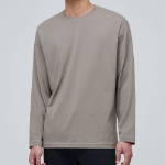 [Cooltandard] Crew Neck Long Sleeve T-Shirt [Dusty Beige]