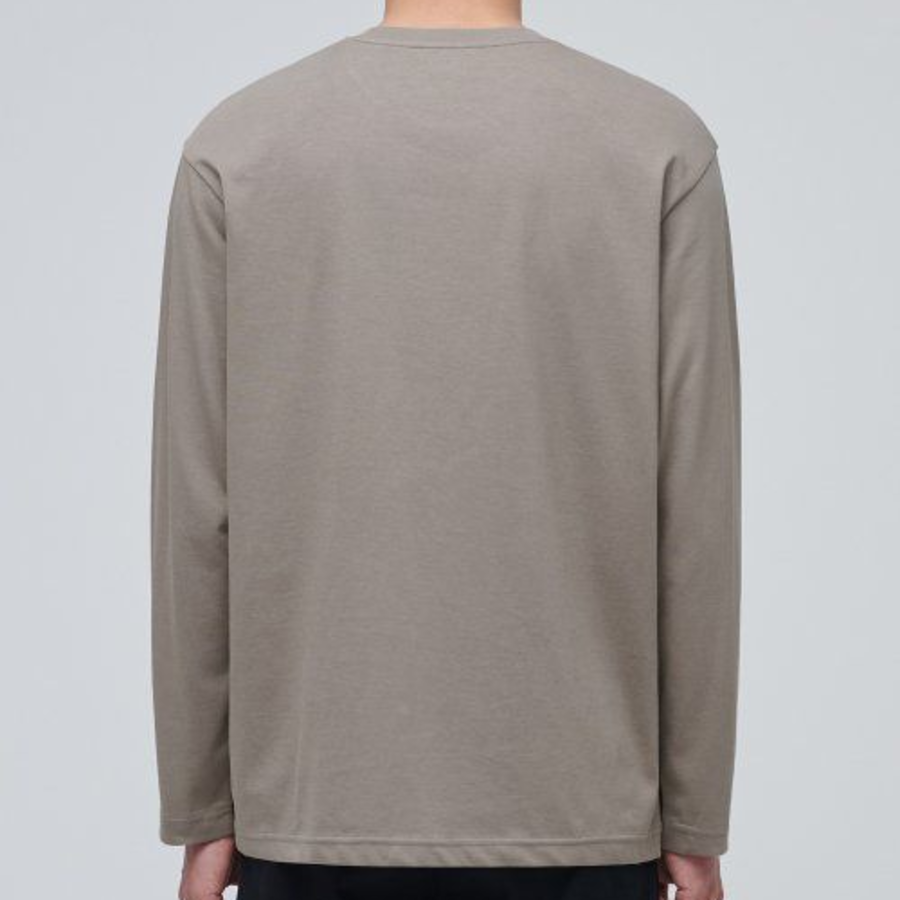 [Cooltandard] Crew Neck Long Sleeve T-Shirt [Dusty Beige]